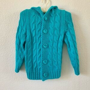 Hand Knitted, Girls Hooded Cardigan